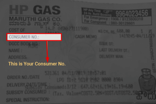HP gas consumer number