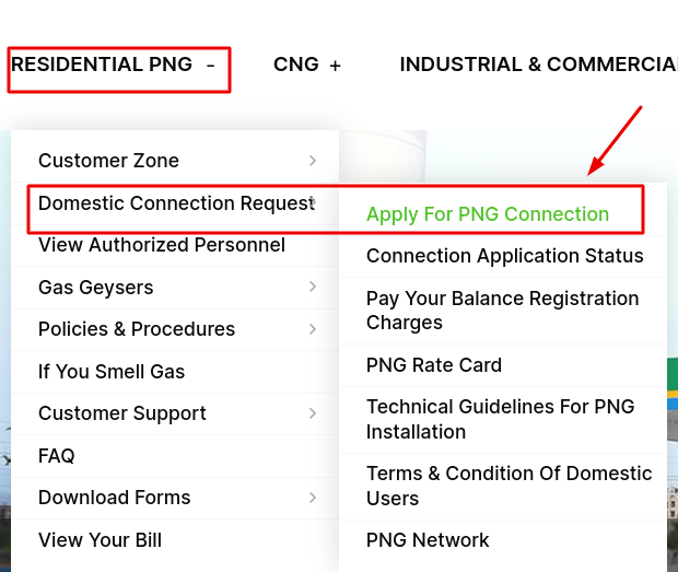 एमजीएल पीएनजी कनेक्शन आवेदन 