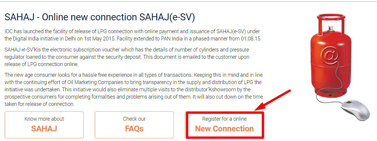 indane gas online registration for new connection