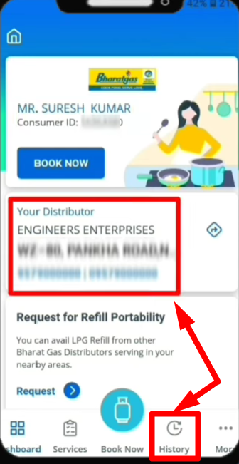 check online booking status online bharat gas