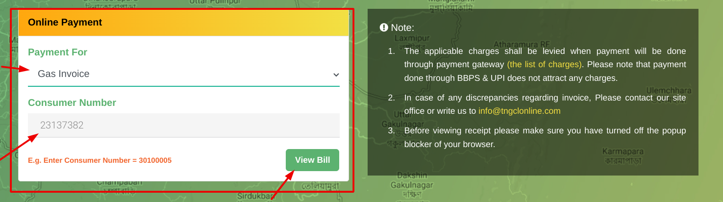 त्रिपुरा नेचुरल गैस बिल का भुगतान कैसे करें ?