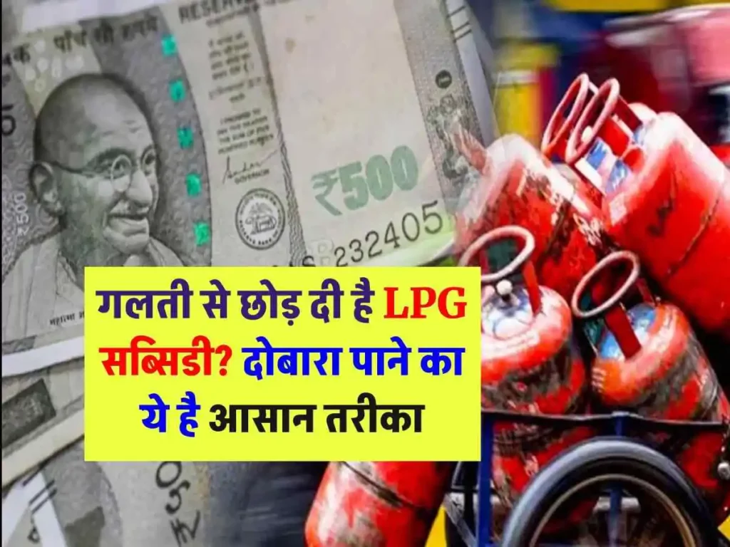 LPG गैस सब्सिडी: छोड़ दी है तो कैसे पाएं फिर से? जानिए आसान तरीका